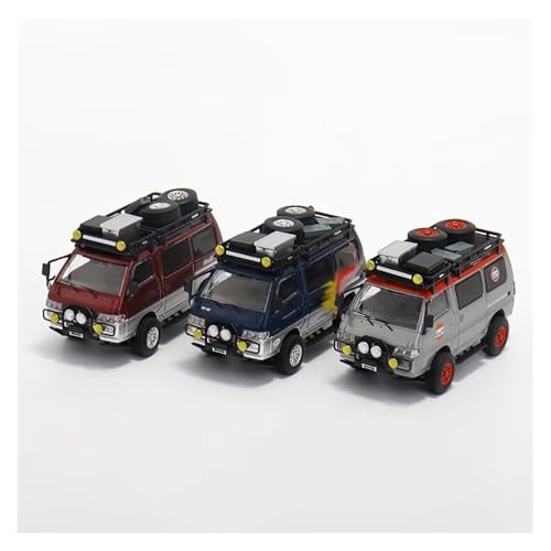 XGFFBAGB 1/64 Für Delica 3 Druckguss-Modellauto(Blu,with Box) von XGFFBAGB