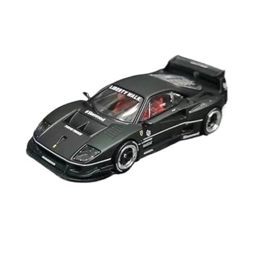 XGFFBAGB 1/64 Für F40 Modellauto Legierungs-Druckguss-Sportfahrzeug Mattschwarz-Kollektion(Black,with Box) von XGFFBAGB