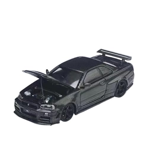 XGFFBAGB 1/64 Für GTR R34 Open Cover TM Legierung Auto Modell Sammlung Dekoration(Black,with Box) von XGFFBAGB