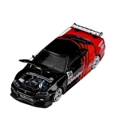 XGFFBAGB 1/64 Für GTR R34 Open Cover TM Legierung Auto Modell Sammlung Dekoration(Rosso,with Box) von XGFFBAGB