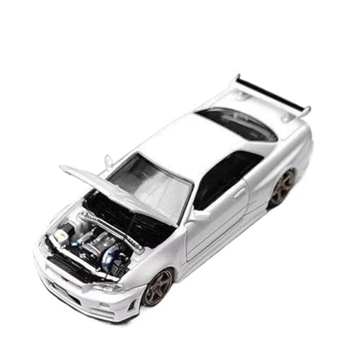 XGFFBAGB 1/64 Für GTR R34 Open Cover TM Legierung Auto Modell Sammlung Dekoration(White,with Box) von XGFFBAGB