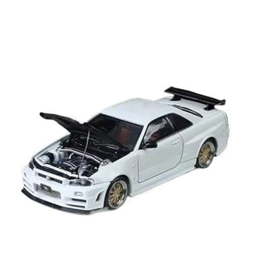 XGFFBAGB 1/64 Für GTR R34 Open Cover TM Legierung Auto Modell Sammlung Dekoration(White,with Box) von XGFFBAGB