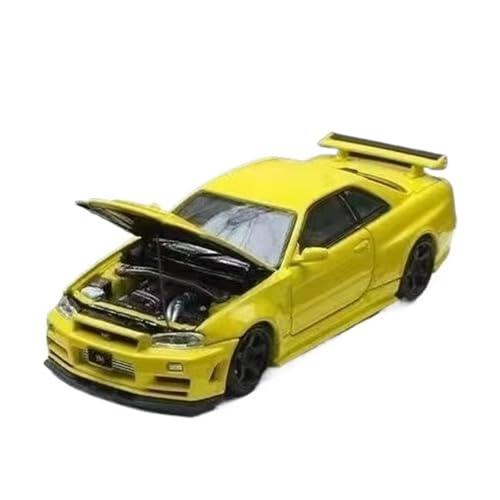 XGFFBAGB 1/64 Für GTR R34 Open Cover TM Legierung Auto Modell Sammlung Dekoration(Yellow,No Box) von XGFFBAGB