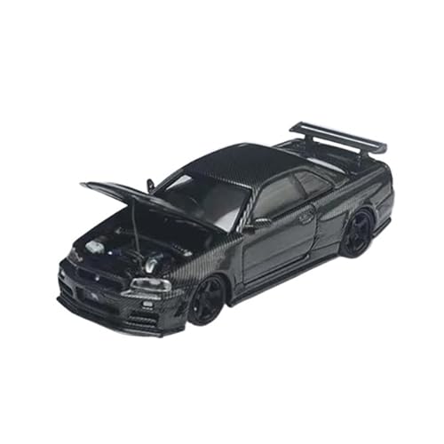 XGFFBAGB 1/64 Für GTR R34 Z Tune Carbon Fiber Öffnende Haube Diecast Auto Modell Spielzeug(No Box) von XGFFBAGB