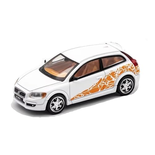 XGFFBAGB 1/64 Für VOL C30 Rennstil Automodell Stop Diecast Spielzeug Kollektion Deko(White,With box) von XGFFBAGB
