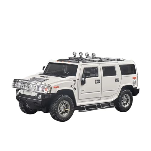 XGFFBAGB 1:18 Für H2 Highway 61 SUV Legierung Diecast Metall Spielzeug Off-Road Fahrzeuge Auto Modell Geschenk(White,with Box) von XGFFBAGB