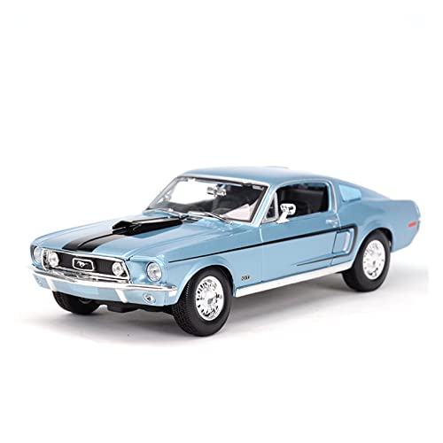 XGFFBAGB 1:18 Für Mustang GT Sportwagen Statische Druckgussfahrzeuge Sammlermodell Autospielzeug(Blu,with Box) von XGFFBAGB