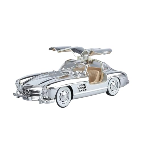 XGFFBAGB 1:24 Für 300SL Legierung Gießt Druck Metall Spielzeug Auto Modell Sound Licht Sammlung Geschenke(Silver,with Box) von XGFFBAGB