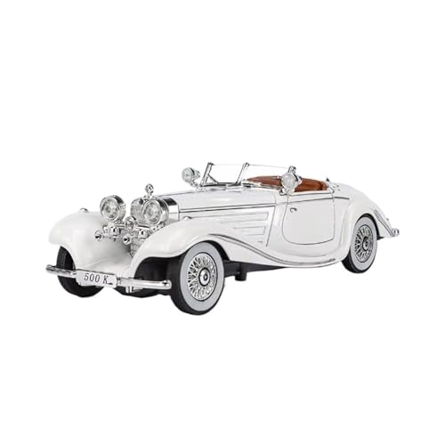 XGFFBAGB 1:24 Für 500K Legierung Diecast Metall Klassische Fahrzeug Auto Modell Sound Und Licht Sammlung Spielzeug Geschenk(White,with Box) von XGFFBAGB