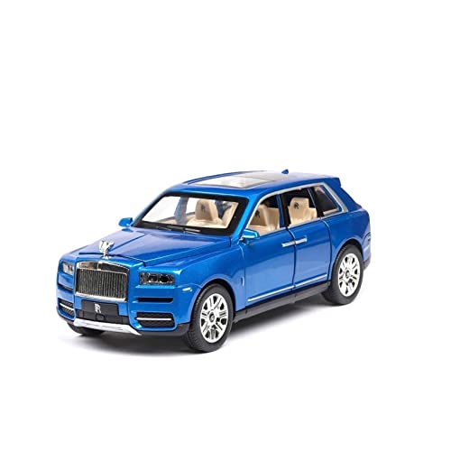 XGFFBAGB 1:24 Für Cullinan Legierung Große Größe SUV Metall Auto Modell Mit Licht Sound Pull Back 6 Türen Geöffnet(Blu,with Box) von XGFFBAGB