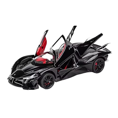 XGFFBAGB 1:24 Für Evo Legierung Auto Modell Sound Und Licht Zurückziehen Spielzeug Auto Metall Sport Auto Sammlung Ornamente Geschenk(Black,No Box) von XGFFBAGB