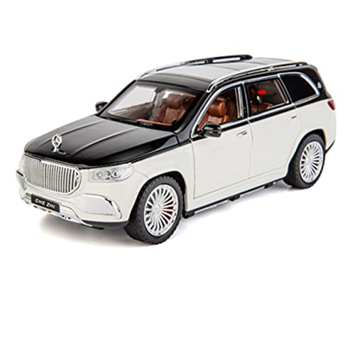 XGFFBAGB 1:24 Für GLS-Klasse GLS600 SUV Legierung Automodell Druckguss Metall Spielzeugauto Modellsammlung Geschenke(Black White,with Box) von XGFFBAGB