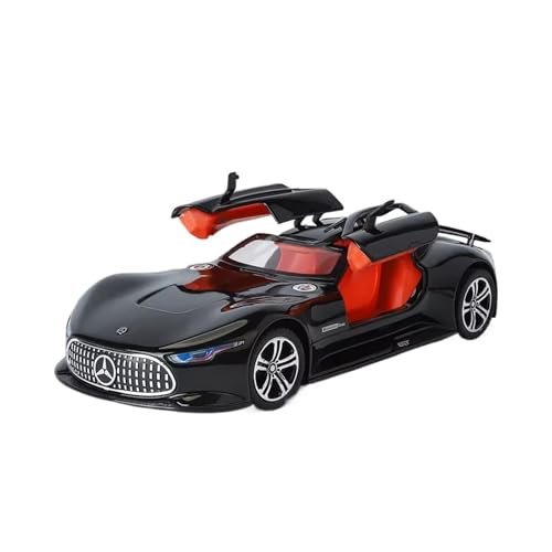XGFFBAGB 1:24 Für GT Legierung Diecast Metall Racing Auto Fahrzeuge Modell Sound Licht Spielzeug Geschenk(Bright Black,No Box) von XGFFBAGB