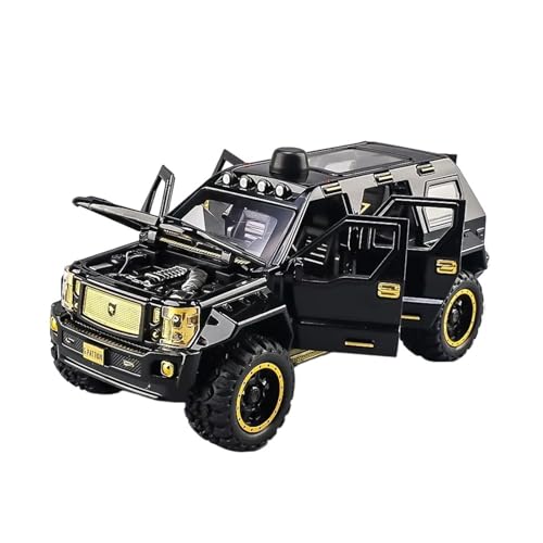 XGFFBAGB 1:24 Für Geländewagen, Legierung, Druckguss, Modellauto, Sound Und Licht, Sammlerstücke, Spielzeug, Geschenk(Bright Black,with Box) von XGFFBAGB