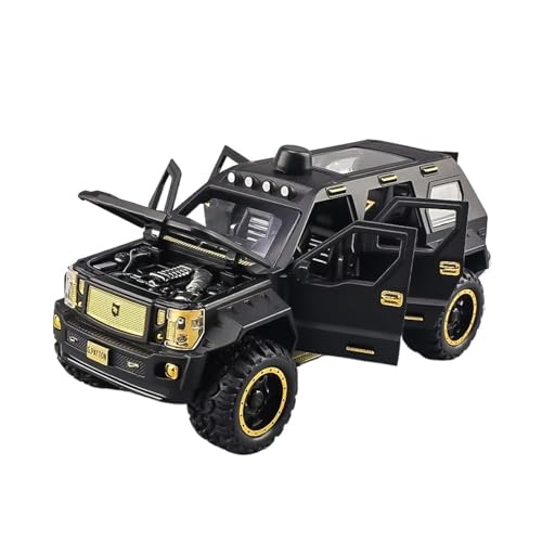 XGFFBAGB 1:24 Für Geländewagen, Legierung, Druckguss, Modellauto, Sound Und Licht, Sammlerstücke, Spielzeug, Geschenk(Matte Black,No Box) von XGFFBAGB