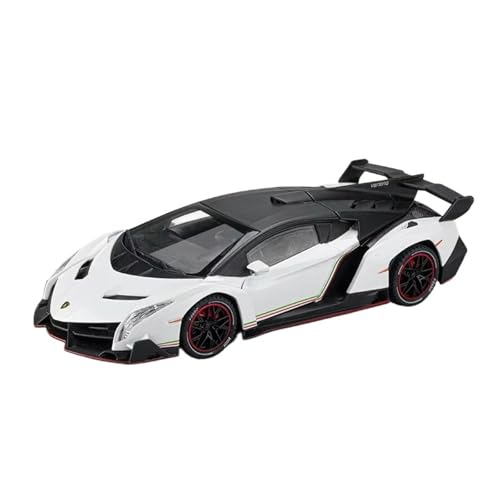 XGFFBAGB 1:24 Für Gift Veneno Auto Legierung Druckguss Metall Modell Sound Licht Pull Back Spielzeug Sammeln Geschenk Box Ornamente(White,with Box) von XGFFBAGB