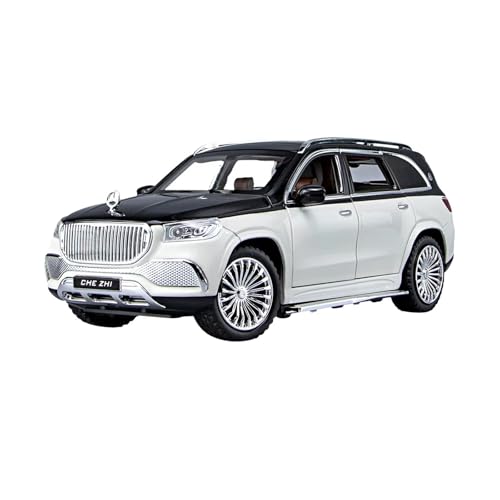 XGFFBAGB 1:24 Für Gls600 Legierung Sound Und Licht Pull Back Spielzeug Auto Metall Off-Road Fahrzeug Sammlung Ornamente Geschenk(Black White,No Box) von XGFFBAGB