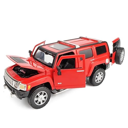 XGFFBAGB 1:24 Für H3 Geländewagen Kann Die Tür Öffnen Pädagogisches Spielzeugautomodell Für Geschenke(Rosso,with Box) von XGFFBAGB