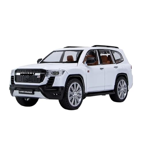 XGFFBAGB 1:24 Für LC300 GR Legierung Auto Modell Fahrzeuge Sound Licht Diecast Auto Sammlung Spielzeug Geschenk(White,No Box) von XGFFBAGB