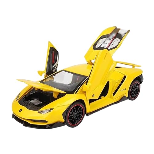 XGFFBAGB 1:24 Für LP770 Sportwagenmodell Sound Licht Druckguss Spielzeug Fahrzeuge Geschenkkollektion(Yellow,with Box) von XGFFBAGB