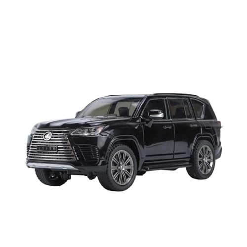 XGFFBAGB 1:24 Für LX600 Off-Road-SUV Modellauto Legierung Zurückziehen Spielzeugauto Sound Und Licht Geschenk(Black,with Box) von XGFFBAGB