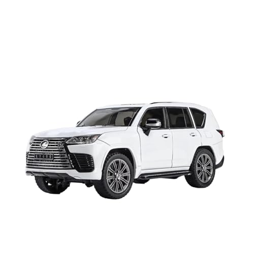 XGFFBAGB 1:24 Für LX600 Off-Road-SUV Modellauto Legierung Zurückziehen Spielzeugauto Sound Und Licht Geschenk(White,No Box) von XGFFBAGB