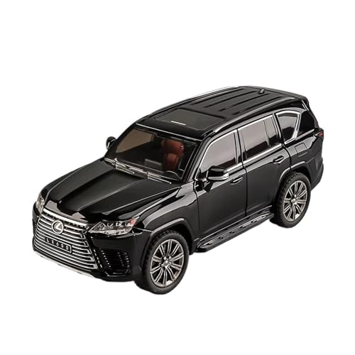 XGFFBAGB 1:24 Für LX600 SUV Legierung Druckguss Metall Spielzeug Off-Road Fahrzeuge Auto Modell Sound Und Licht Geschenk(Black,No Box) von XGFFBAGB