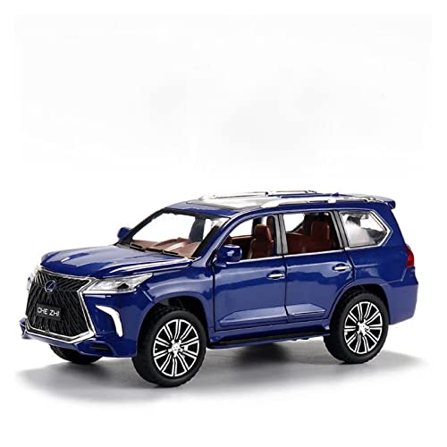 XGFFBAGB 1:24 Für Lexus LX570 SUV Legierung Pull Back Modell Auto Sound Licht Pull Back Spielzeug Geschenk(Blu,with Box) von XGFFBAGB