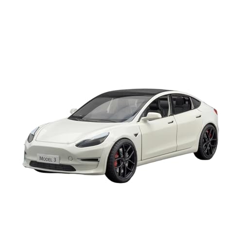XGFFBAGB 1:24 Für Modell 3, Legierungsdruckguss-Automodell, Sound Und Licht, Spielzeug, Sammlerstück, Geschenk(White,No Box) von XGFFBAGB
