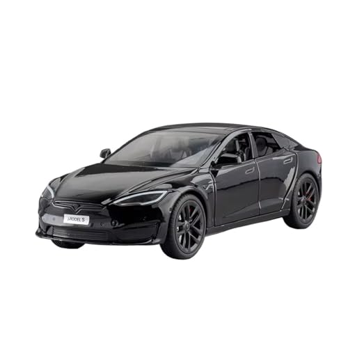XGFFBAGB 1:24 Für Modell S Legierung Diecast Auto Modell Sound Und Licht Spielzeug Sammlerstücke Geschenk(Black,with Box) von XGFFBAGB