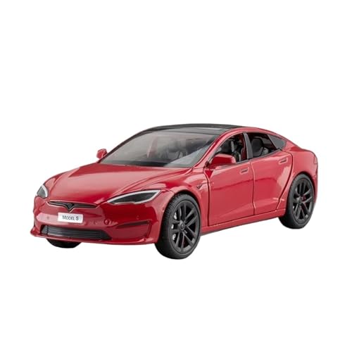 XGFFBAGB 1:24 Für Modell S Legierung Diecast Auto Modell Sound Und Licht Spielzeug Sammlerstücke Geschenk(Rosso,with Box) von XGFFBAGB