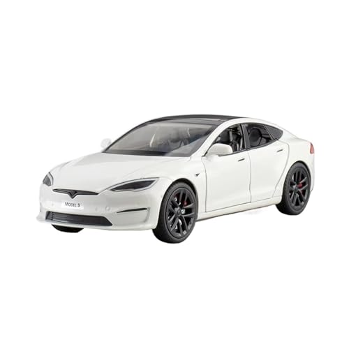 XGFFBAGB 1:24 Für Modell S Legierung Diecast Auto Modell Sound Und Licht Spielzeug Sammlerstücke Geschenk(White,with Box) von XGFFBAGB