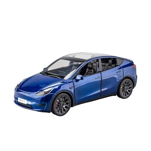 XGFFBAGB 1:24 Für Modell Y Legierung Druckguss Spielzeugauto Modell Sound Und Licht Spielzeug Sammlerstücke Geschenk(Blu,with Box) von XGFFBAGB