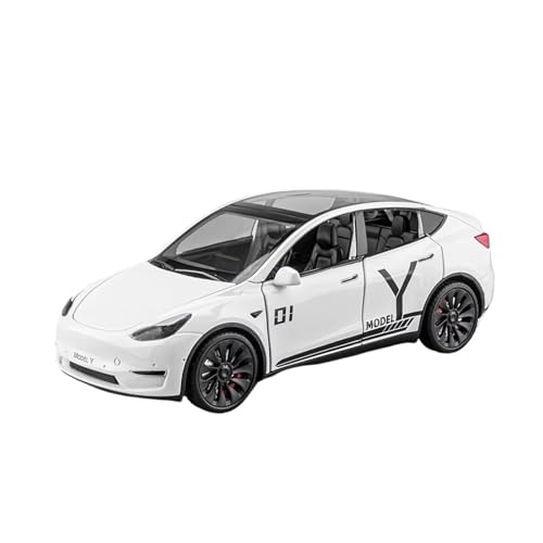 XGFFBAGB 1:24 Für Modell Y Legierung Druckguss Spielzeugauto Modell Sound Und Licht Spielzeug Sammlerstücke Geschenk(White,with Box) von XGFFBAGB