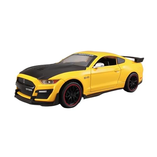 XGFFBAGB 1:24 Für Mustang GT Viper Shelby GT500 Legierung Sport Auto Modell Druckguss Metall Racing Sound Und Licht Spielzeug Geschenk(Yellow,No Box) von XGFFBAGB