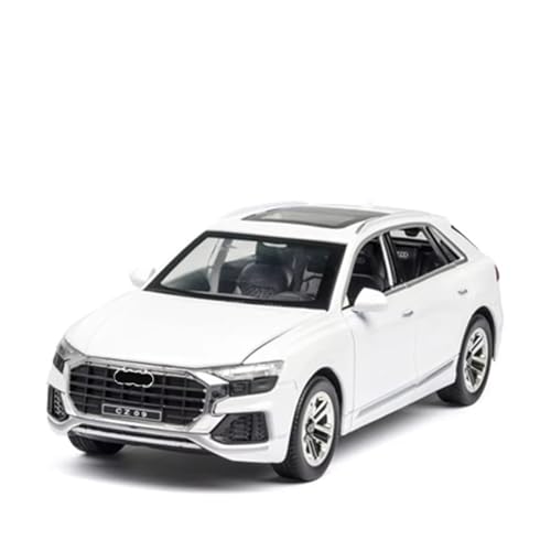 XGFFBAGB 1:24 Für Q8 SUV Legierung Druckguss Metall Auto Modell Sound Und Licht Sammlung Spielzeug Geschenk(White,No Box) von XGFFBAGB