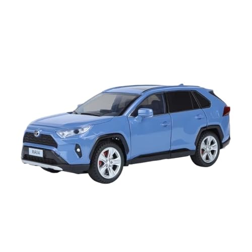 XGFFBAGB 1:24 Für RAV4 SUV Legierung Auto Modell Druckguss Metall Spielzeug Fahrzeuge Sound Und Licht Sammlung Geschenk(Blu,with Box) von XGFFBAGB