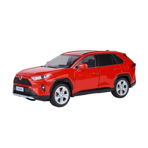 XGFFBAGB 1:24 Für RAV4 SUV Legierung Auto Modell Druckguss Metall Spielzeug Fahrzeuge Sound Und Licht Sammlung Geschenk(Rosso,No Box) von XGFFBAGB