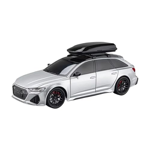 XGFFBAGB 1:24 Für RS6 Alloy Car Model Model Toy Travel Edition Metallmet Metallstürme 6 Türen Eröffneten Sound Light Geschenke(Silver,with Box) von XGFFBAGB