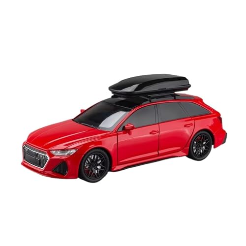 XGFFBAGB 1:24 Für RS6 Quattro Station Wagon Legierung Spielzeugauto Modell Rad Lenkung Sound & Licht Sammlerstücke Geschenk(Rosso,with Box) von XGFFBAGB