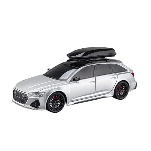 XGFFBAGB 1:24 Für RS6 Quattro Station Wagon Legierung Spielzeugauto Modell Rad Lenkung Sound & Licht Sammlerstücke Geschenk(Silver,No Box) von XGFFBAGB