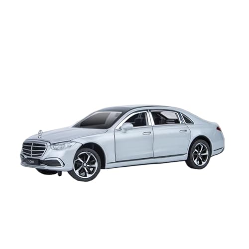 XGFFBAGB 1:24 Für S400 Legierung Druckguss Metall Metall Spielzeug Auto Modell Sound Und Licht Spielzeug Geschenk(Silver,with Box) von XGFFBAGB