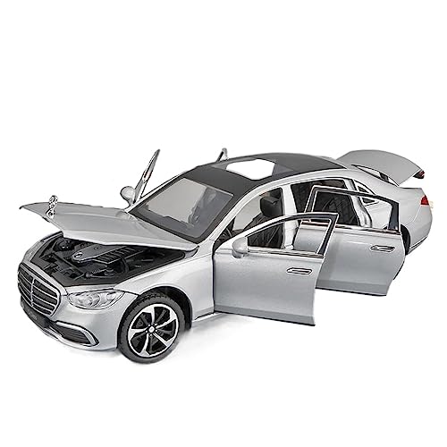 XGFFBAGB 1:24 Für S400 S-Klasse Legierung Modell Auto Druckguss Metall Casting Auto Spielzeug(Silver,with Box) von XGFFBAGB