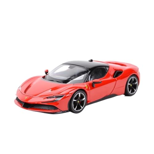 XGFFBAGB 1:24 Für SF90 Stradale Sportwagen, Statische Druckgussfahrzeuge, Sammlerstück, Modellauto-Spielzeug(Rosso,with Box) von XGFFBAGB