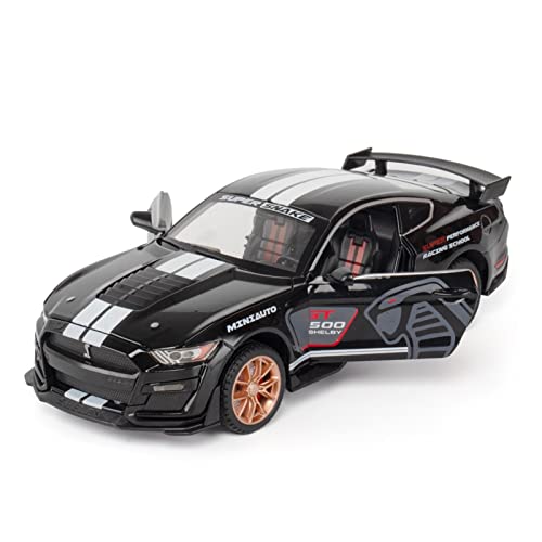 XGFFBAGB 1:24 Für Shelby GT500 Automodell Legierung Pull Back Spielzeugauto 4 Offene Türen Geschenke(Black,with Box) von XGFFBAGB
