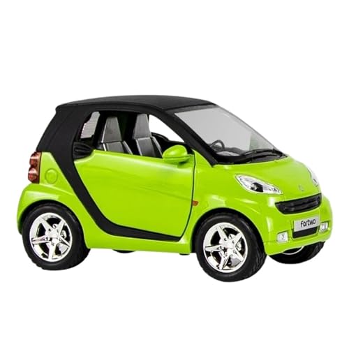 XGFFBAGB 1:24 Für Smart Fortwo Legierung Metall Diecast Fahrzeug Spielzeug Auto Modell Metall Geschenk(Green,with Box) von XGFFBAGB