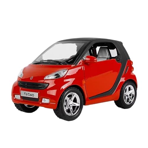 XGFFBAGB 1:24 Für Smart Fortwo Legierung Metall Diecast Fahrzeug Spielzeug Auto Modell Metall Geschenk(Rosso,with Box) von XGFFBAGB