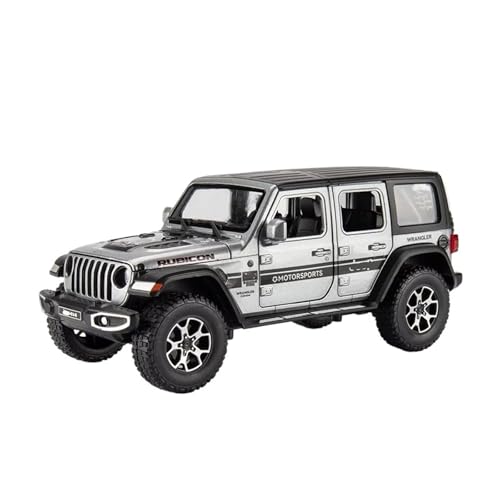 XGFFBAGB 1:24 Für Wrangler Rubicon Legierung Druckguss Metall Auto Modell Pull Back Sammlung Spielzeug Geschenk(Silver,No Box) von XGFFBAGB