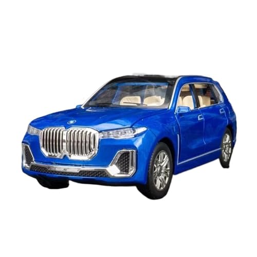 XGFFBAGB 1:24 Für X7 SUV Modell Druckgussfahrzeuge Legierung Spielzeug Mit Sechs Türen Geöffnet Sound & Licht Auto Spielzeug Geschenke(Blu,with Box) von XGFFBAGB