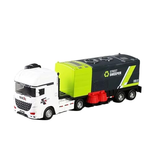 XGFFBAGB 1:30 Für Stadt Müllwagen Auto Modell Hygiene Straße Reinigung Kehrmaschine Fahrzeuge Spielzeug Geschenke(White B,with Box) von XGFFBAGB